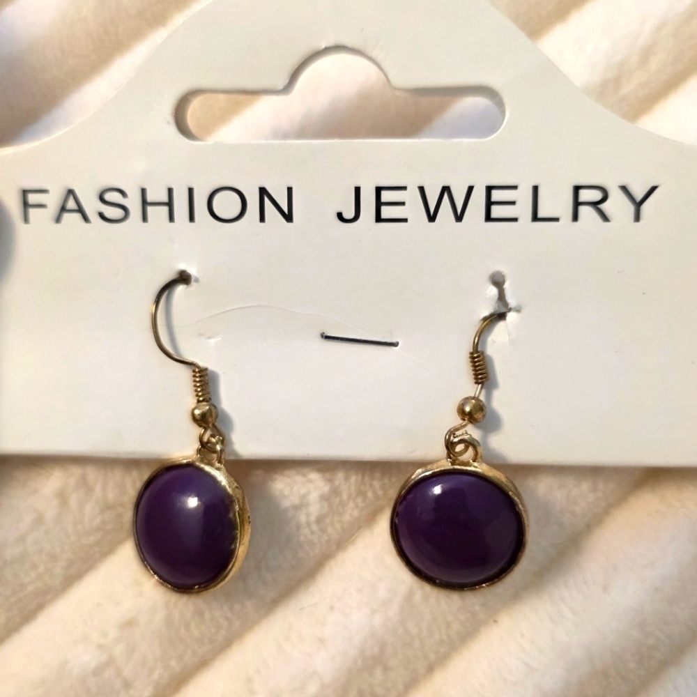 Purple and Gold Fashion Jewelry Earrings NWT